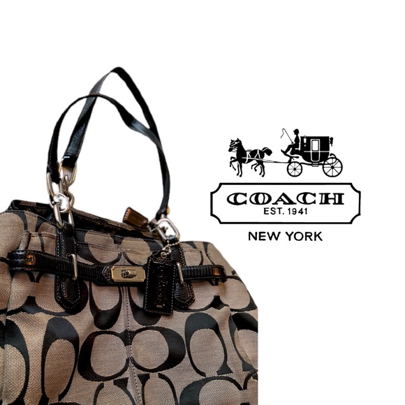 Coach Handbags - Beige and Black Y2K Coach Bag/Purse